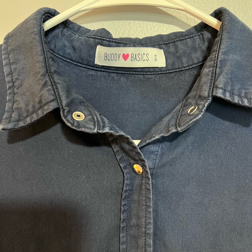 Woman’s Buddy Basics Denim Snap Front Dress Size S - Picture 2 of 7